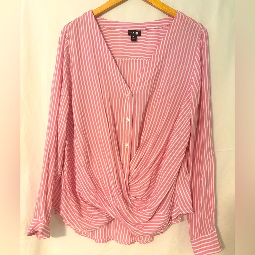 a.n.a Pink Striped Blouse